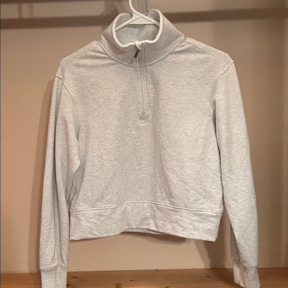 Target Women's Light Gray Half-Zip Sweatshirt